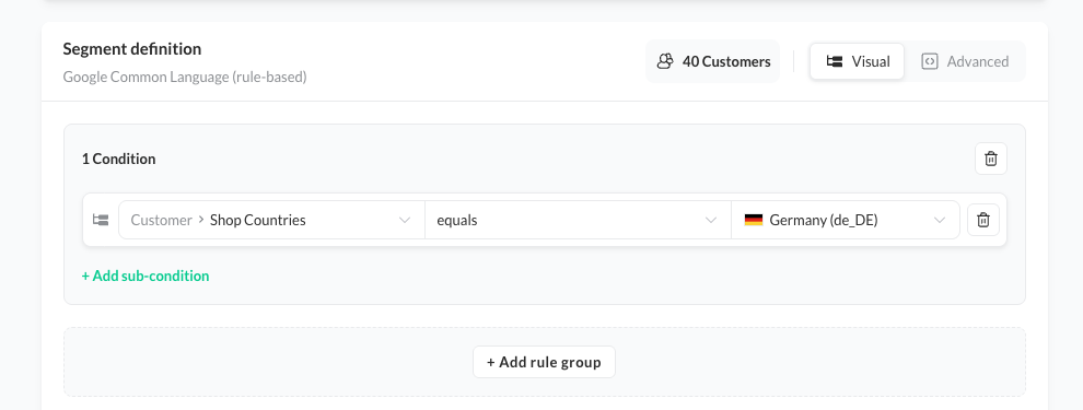 Segment condition group